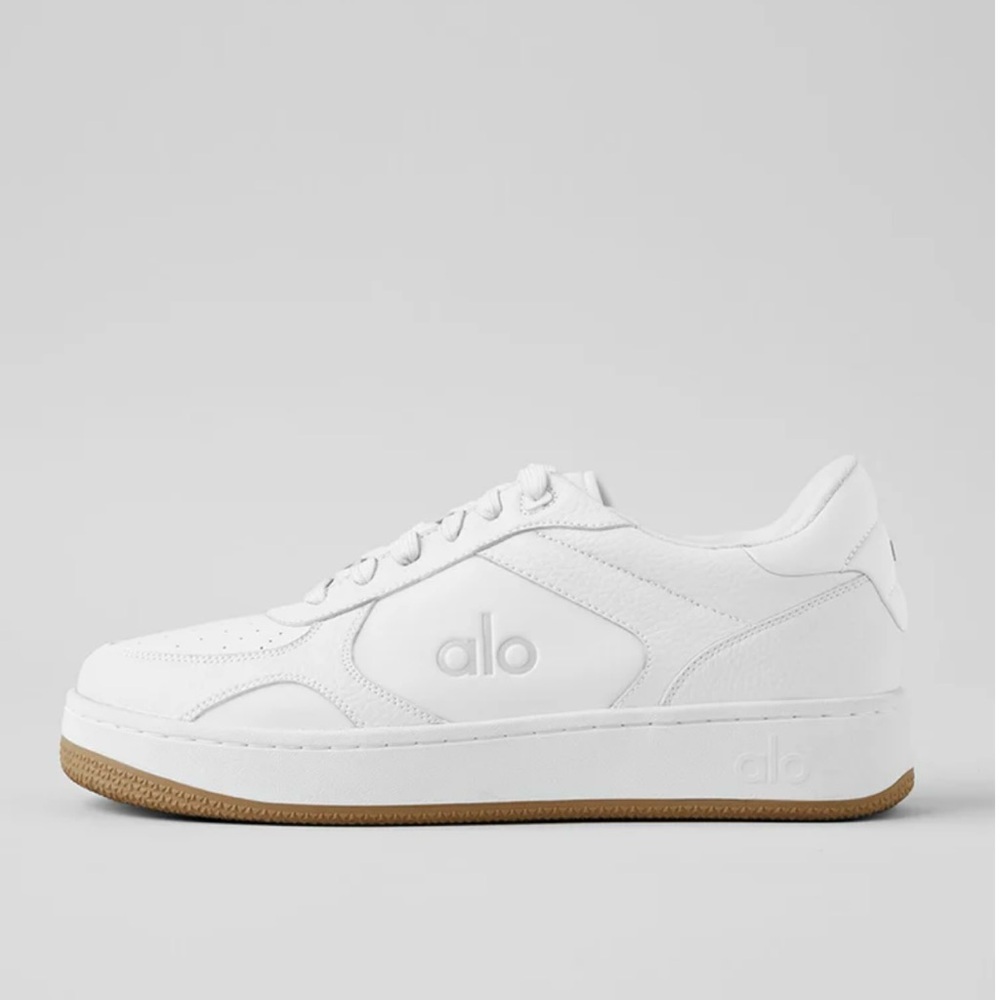 Alo Recovery Mode White Sneakers with Gum Sole, size 39